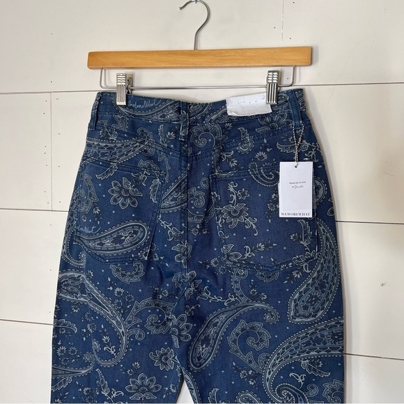 WEWOREWHAT - The Icon Jean Blue Paisley Print Straight Leg - Picture 6 of 7